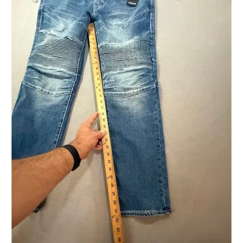 True Religion Rocco Moto Relaxed Skinny Jeans‎ Mens 36 X 31 M Speed Orchard Wash